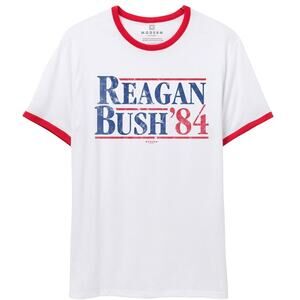 5 for $25| Superluxe Reagan Bush 84 Vintage Ringer Burnout Tee Size XXL